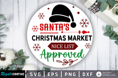 Santas christmas market nice list SVG Design SVG Regulrcrative 