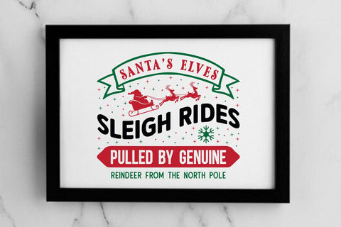Santas elves sleigh rides pulled by genuine reindeer from the north pole SVG Angelina750 