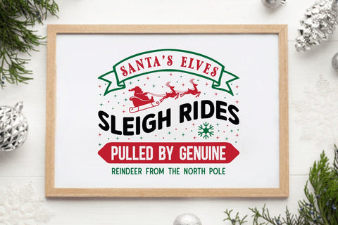 Santas elves sleigh rides pulled by genuine reindeer from the north pole SVG Angelina750 
