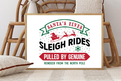 Santas elves sleigh rides pulled by genuine reindeer from the north pole SVG Angelina750 