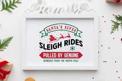 Santas elves sleigh rides pulled by genuine reindeer from the north pole SVG Angelina750 