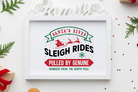 Santas elves sleigh rides pulled by genuine reindeer from the north pole SVG Angelina750 