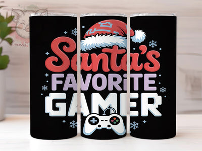 Santa’s Favorite Gamer Christmas Tumbler, Funny Christmas Gaming Sublimation Design, Holiday Gamer Cup Art, 20oz Xma Sublimation Lara' s Designs 