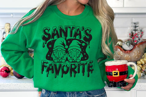 Santa's Favorite Gnome SVG | Christmas Gnome Dripping Lettering Design | Festive Holiday Cut File for Cricut and Silhouette SVG TonisArtStudio 