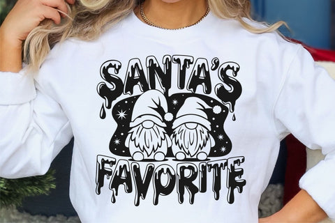 Santa's Favorite Gnome SVG | Christmas Gnome Dripping Lettering Design | Festive Holiday Cut File for Cricut and Silhouette SVG TonisArtStudio 