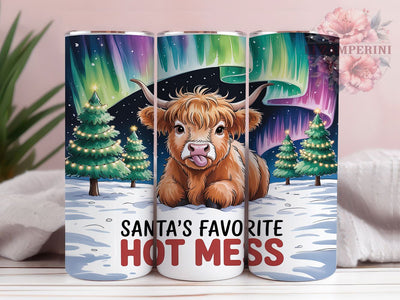 Santa’s Favorite Highland Cow Tumbler, Funny Holiday Sublimation Design, Santa’s Favorite Hot Mess Art, 20oz Christmas Tumbler, Whimsical Cow Mug, Festive Holiday Cup, Humorous Christmas Wrap Sublimation Li Zamperini 