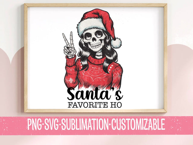 Santa's Favorite Ho - Funny Christmas SVG PNG | Peace Sign Design | Retro Holiday Shirt SVG | Instant Download for Cricut & Silhouette SVG YaySportsandSuch 