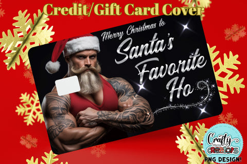 Santa's Favorite Ho Png File, Custom Credit Card Skin Sublimation Crafty Mama Studios 