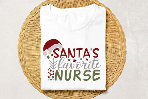 Santa's Favorite Nurse| Funny Nurse Christmas SVG Cutting Files. SVG CosmosFineArt 