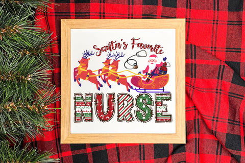 Santa's favorite nurse png design Sublimation Regulrcrative 