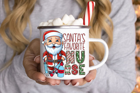 Santa's favorite nurse png design Sublimation Regulrcrative 