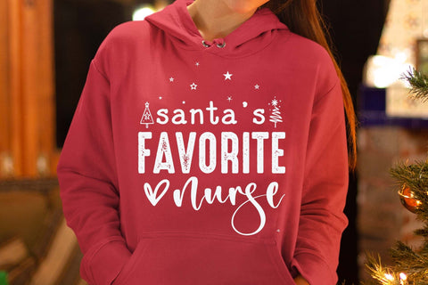 Santa’s Favorite Nurse PNG, Festive Holiday Nurse Sublimation Design for Shirts and Gifts SVG Isabella Machell 