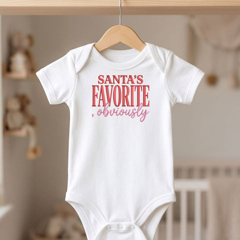 Santa's Favorite Obviously Embroidery Design – Funny Christmas Saying Holiday Typography Machine Embroidery File Embroidery/Applique DESIGNS PatternFeed8 