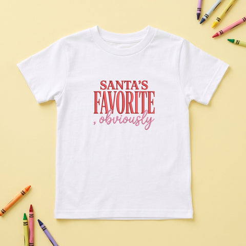 Santa's Favorite Obviously Embroidery Design – Funny Christmas Saying Holiday Typography Machine Embroidery File Embroidery/Applique DESIGNS PatternFeed8 