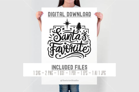 Santa's Favorite SVG PNG, Christmas Design, Funny Santa SVG, Winter Holiday Shirt, Sublimation Christmas Design, Digital Download SVG TonisArtStudio 