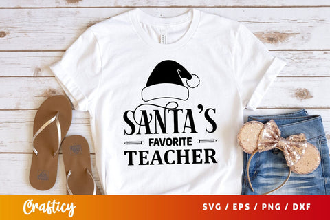 Santas favorite teacher Svg Design SVG Designangry 