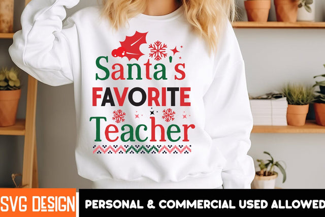 Santa’s Favorite Teacher SVG Design,,Christmas SVG ,Christmas SVG Design, Christmas SVG Bundle,Farmhouse Christmas SVG,Funny Christmas SVG Design SVG BlackCatsMedia 