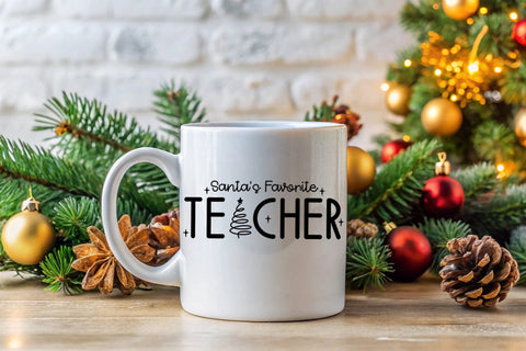 Santa's Favorite Teacher SVG I Christmas Teacher Shirt SVG SVG Happy Printables Club 