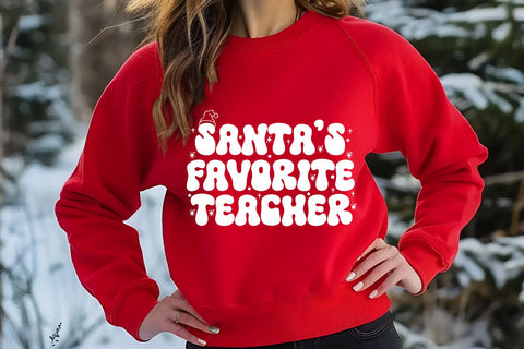 Santa's Favorite Teacher SVG I Christmas Teacher Shirt SVG SVG Happy Printables Club 