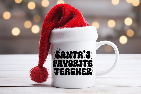Santa's Favorite Teacher SVG I Christmas Teacher Shirt SVG SVG Happy Printables Club 