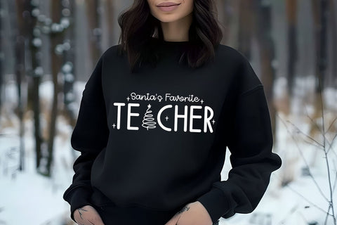 Santa's Favorite Teacher SVG I Christmas Teacher Shirt SVG SVG Happy Printables Club 
