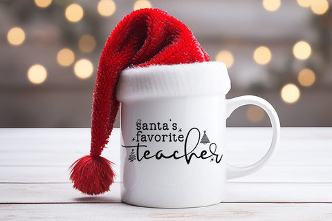 Santa's Favorite Teacher SVG I Christmas Teacher Shirt SVG SVG Happy Printables Club 