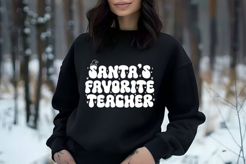 Santa's Favorite Teacher SVG I Christmas Teacher Shirt SVG SVG Happy Printables Club 