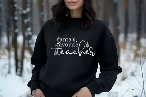 Santa's Favorite Teacher SVG I Christmas Teacher Shirt SVG SVG Happy Printables Club 