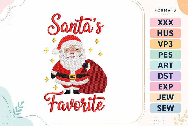 Santa's Favorite with Santa and Gift Sack Christmas Embroidery Design Embroidery/Applique DESIGNS sg embroidery 
