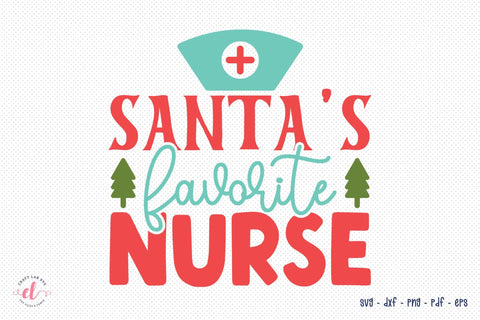 Santa's Favourite Nurse - Christmas SVG SVG CraftLabSVG 