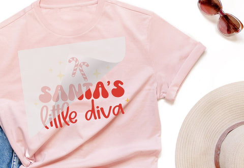 Santa's Little Diva DTF Transfer Physical So Fontsy T-Shirt Iron-On Transfer Shop