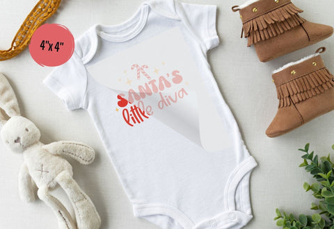 Santa's Little Diva DTF Transfer Physical So Fontsy T-Shirt Iron-On Transfer Shop