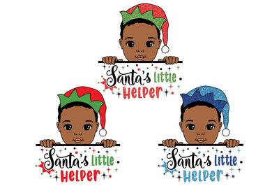 Santa’s Little Helper Elf Baby Clipart in SVG PNG JPG PDF DXF AI EPS Formats for Cricut Sublimation Christmas Cards and Holiday Crafts SVG 1uniqueminute 