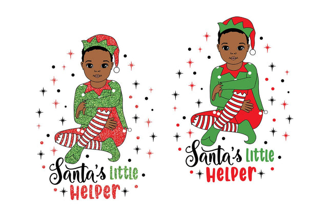Santa’s Little Helper Elf Kid Clipart in SVG PNG JPG PDF DXF AI EPS Formats for Christmas Sublimation Cricut Projects and Holiday Decor SVG 1uniqueminute 