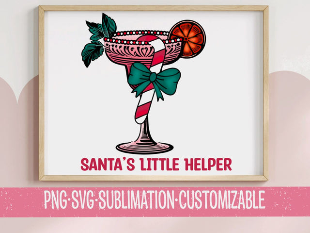 Santa's Little Helper - Holiday Cocktail Colorful SVG PNG | Cutesy Graphic | Festive Clipart | Digital Download | Retro Christmas SVG YaySportsandSuch 