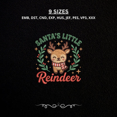 Santa’s Little Reindeer Christmas Machine Embroidery Design Cute Reindeer PES DST Stitch Files Pattern Embroidery/Applique DESIGNS PatternFeed8 