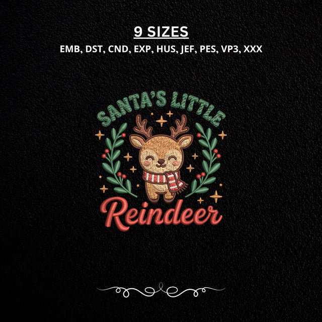 Santa’s Little Reindeer Christmas Machine Embroidery Design Cute Reindeer PES DST Stitch Files Pattern Embroidery/Applique DESIGNS PatternFeed8 