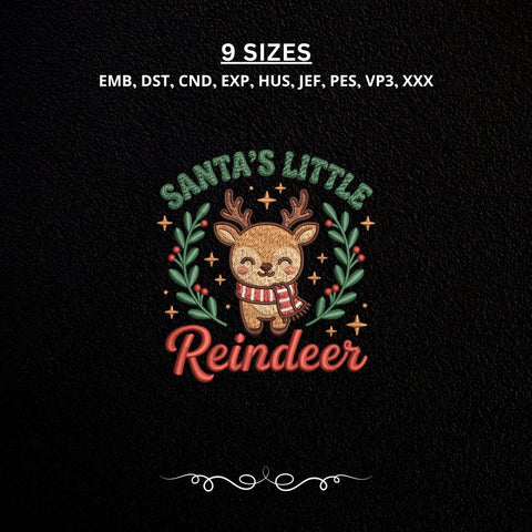 Santa’s Little Reindeer Christmas Machine Embroidery Design Cute Reindeer PES DST Stitch Files Pattern Embroidery/Applique DESIGNS PatternFeed8 