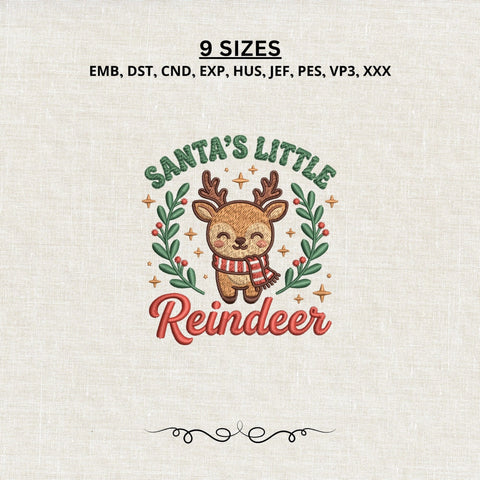 Santa’s Little Reindeer Christmas Machine Embroidery Design Cute Reindeer PES DST Stitch Files Pattern Embroidery/Applique DESIGNS PatternFeed8 