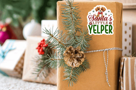 Santas little yelper Stickers Design Sublimation Regulrcrative 