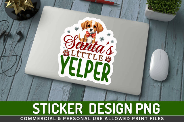Santas little yelper Stickers Design Sublimation Regulrcrative 
