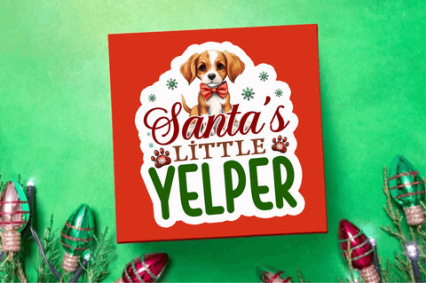 Santas little yelper Stickers Design Sublimation Regulrcrative 