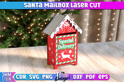 Santa's Mailbox | Christmas Post Box | Letters for Santa | North Pole Express | CNC File SVG The T Store Design 