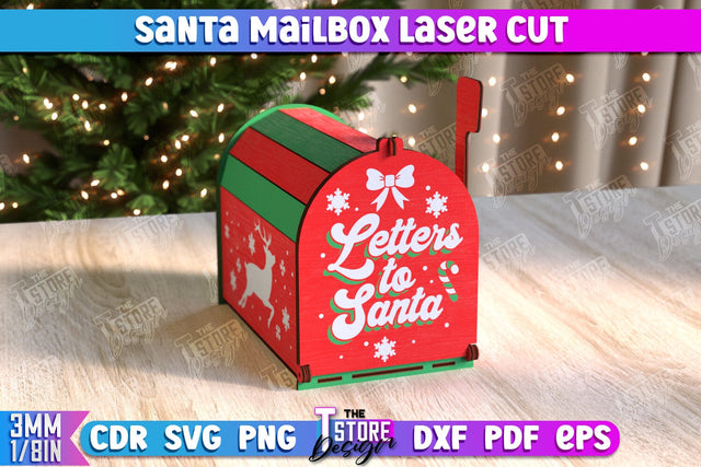Santa's Mailbox | Christmas Post Box | Letters for Santa | North Pole Express | CNC File SVG The T Store Design 