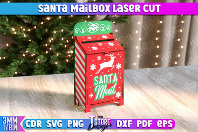 Santa's Mailbox | Christmas Post Box | Letters for Santa | North Pole Express | CNC File SVG The T Store Design 