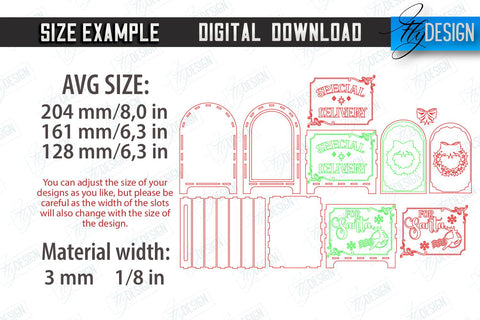 Santa's Mailbox Laser Cut Bundle | Christmas Post Box | Letters for Santa | North Pole Express | CNC Files SVG Fly Design 