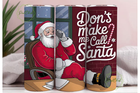 Santa's Office Humor 20oz Tumbler Wrap Sublimation PixelChick 