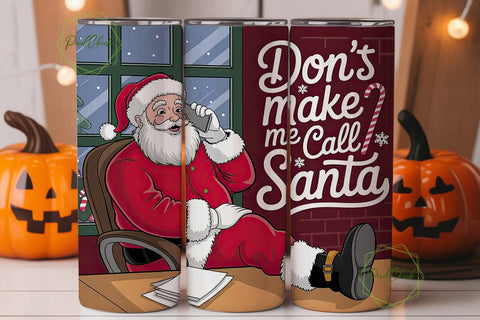 Santa's Office Humor 20oz Tumbler Wrap Sublimation PixelChick 