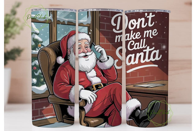 Santa's Office Humor 20oz Tumbler Wrap Sublimation PixelChick 