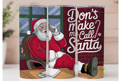 Santa's Office Humor 20oz Tumbler Wrap Sublimation PixelChick 